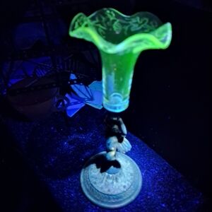 Refurbirshed Vintage Brass Angel And Etched Candle Holder One Of A Kind Glows